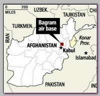 Bagram air base, Afghanistan map