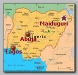 Nigeria, Maiduguri map